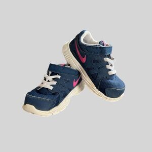 Nike Revolution 2 TDV Toddler Girls Shoes 6.5C Blue Pink Straps Athletic Sneaker